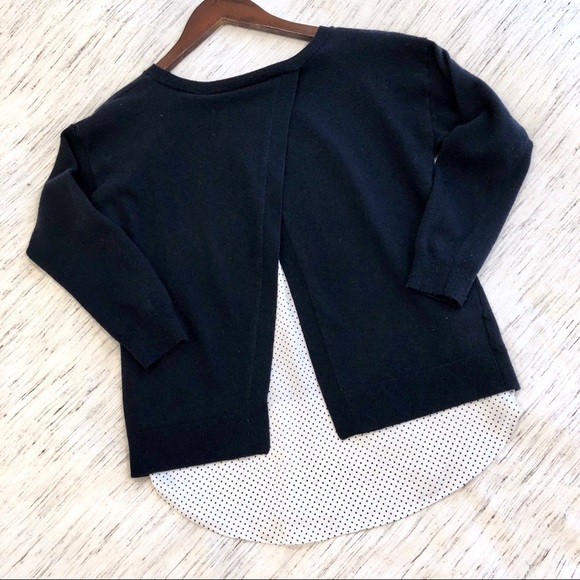 Ann Taylor Peek-a-Dot Split Back Layered Sweater - Picture 2 of 5